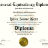 California GED Diploma Template
