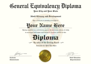 California GED Diploma Template