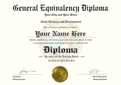 California GED Diploma Template