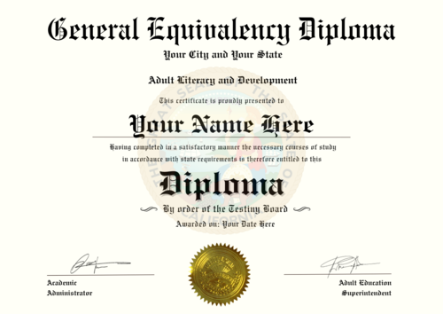 California GED Diploma Template