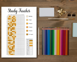 Student’s study tracking chart with motivational quotes, weekly progress bars, and goal milestones.